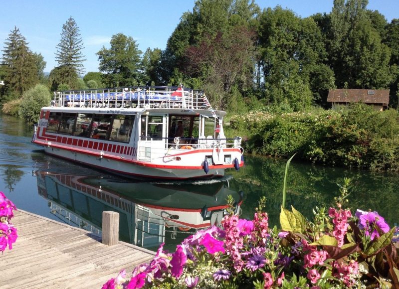 bateau restaurant, balade à Chanaz